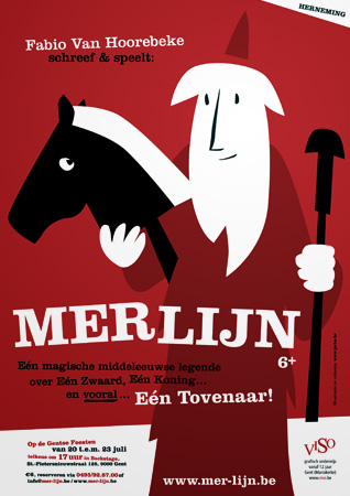 Affiche voor Merlijn toneelvoorstelling